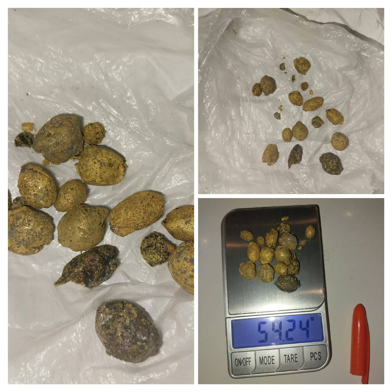 Digital scale gold weighing 54.24g