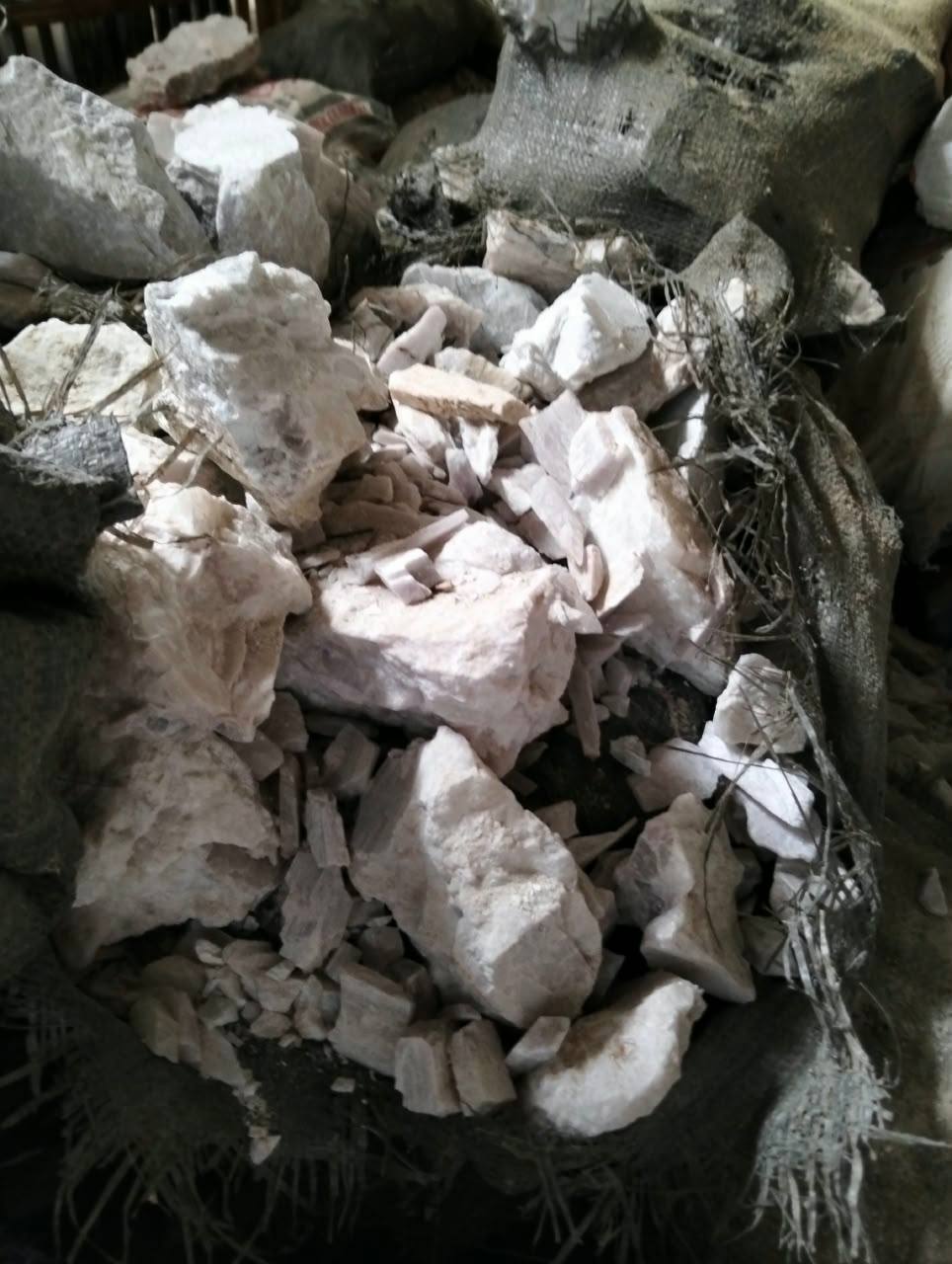 Bagged lithium and feldspar ore
